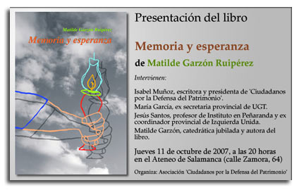 Presentación del libro Memoria y Esperanza